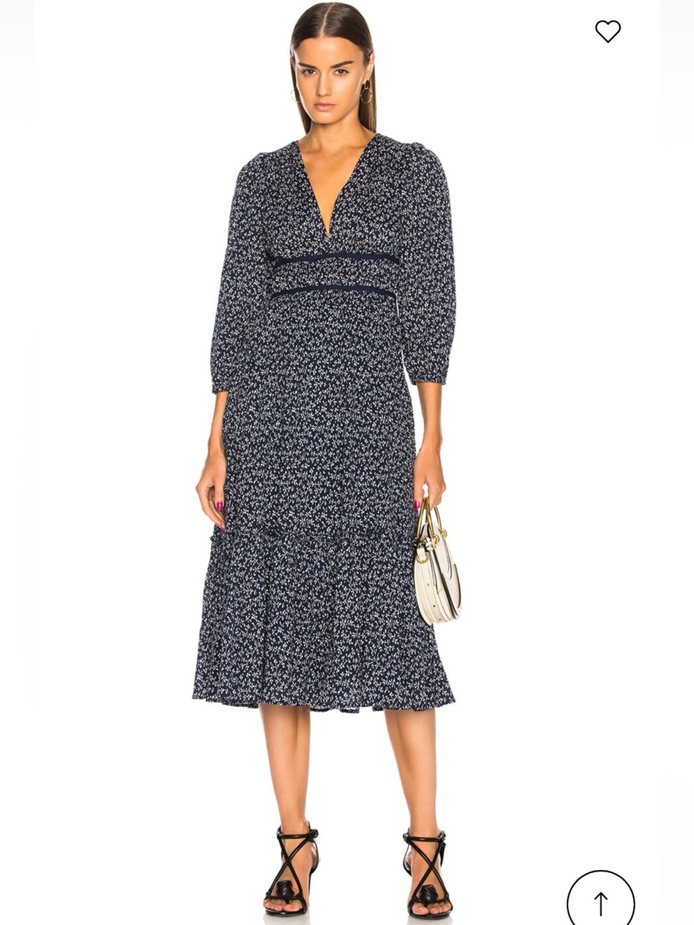 Ulla Johnson Animal Print Midi Dress in Blue & White
